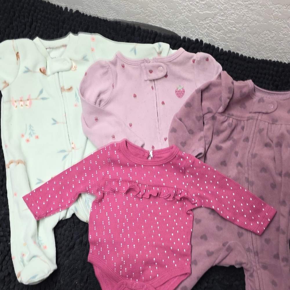 Lot of 3 CARTER'S Footy Onesies